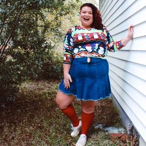 Christmas Santa Microfiber Vneck Longsleeve Tee 2X